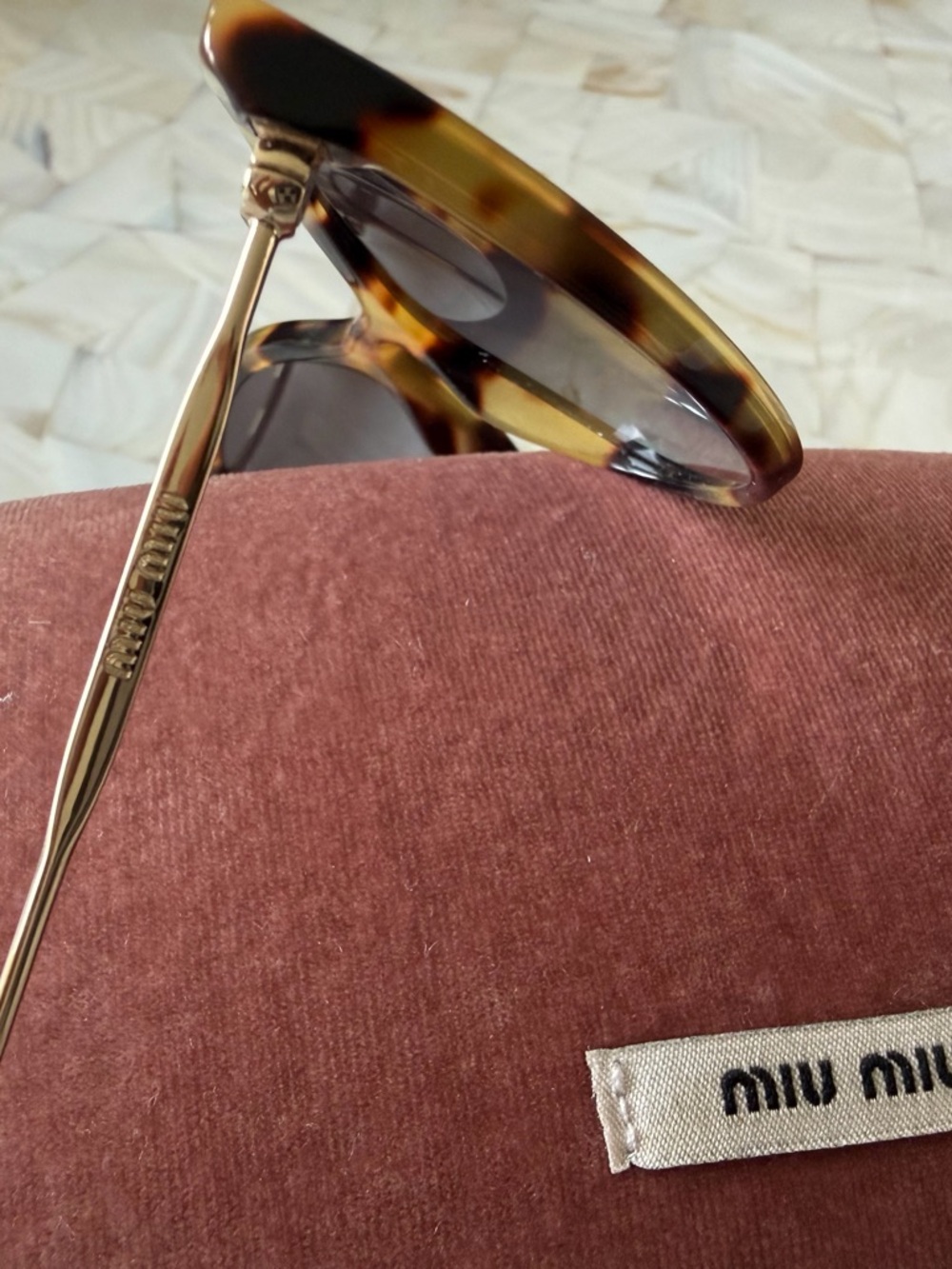 Miu Miu Tortoiseshell Cat-Eye Sunglasses with Brown Lenses - Picture 2 of 3